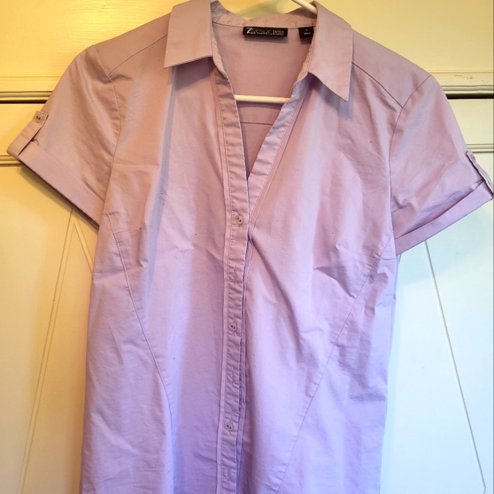 New York and company button down purple shirt
